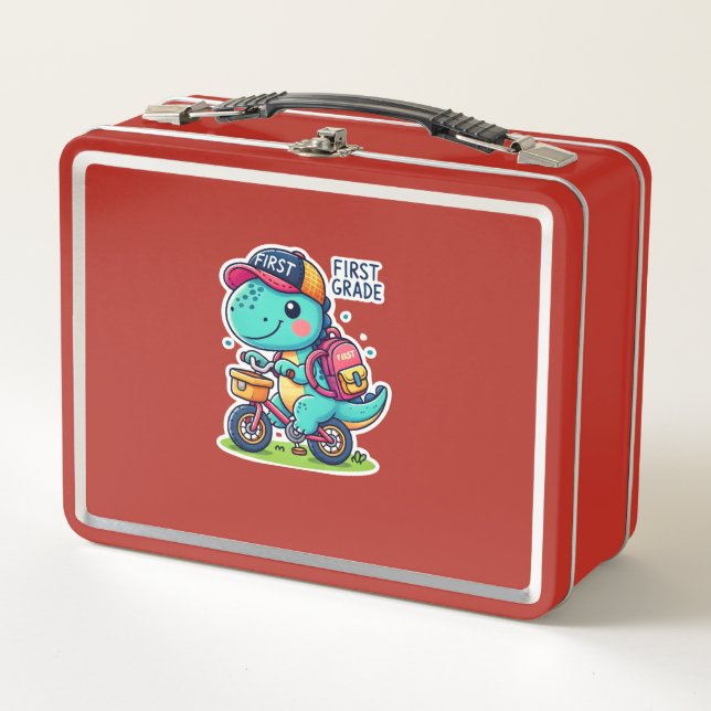First Grade Dino Schul Lunchbox (Anverso)