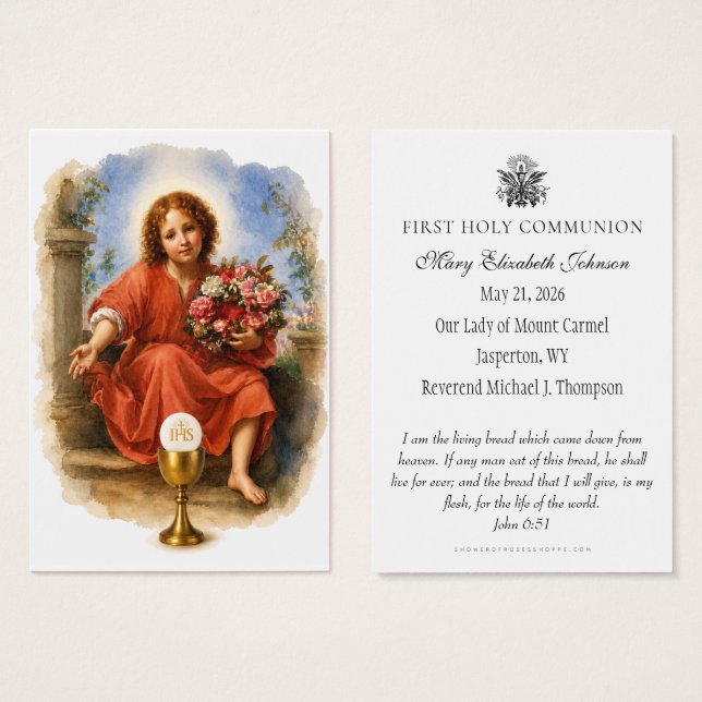 First Holy Communion Eucharistic remembrance (Anverso y reverso)