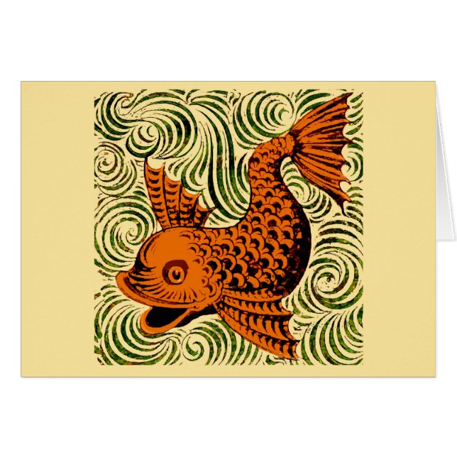 Fish Antiguo Tile Antiguo arte (Anverso (Horizontal))