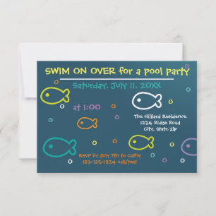 Fish & Bubbles - Invitación a fiesta en piscina 3x
