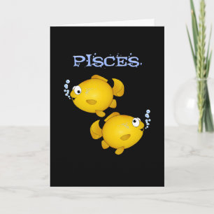Fish feliz cumpleaños tarjeta Pisces