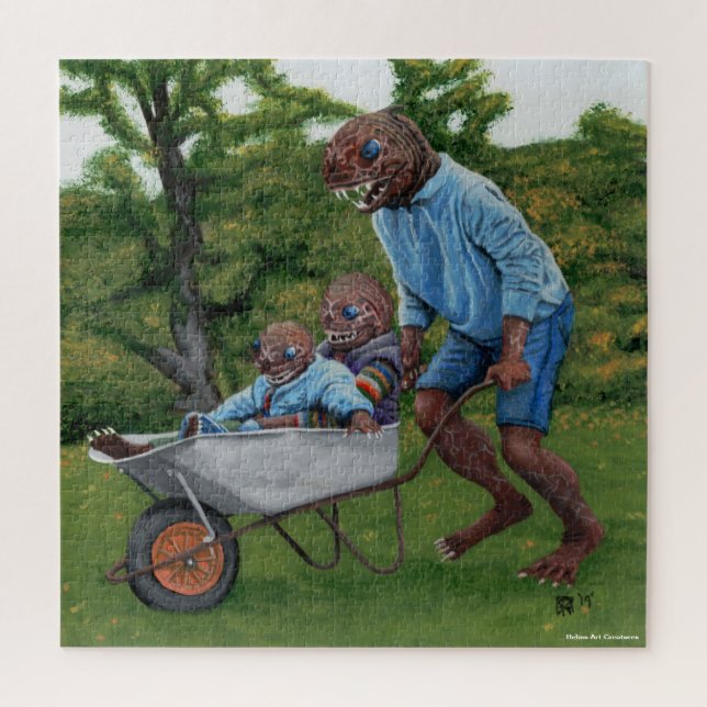 Fish Man Autumn Fun Fantasy Art Gran rompecabezas (Vertical)