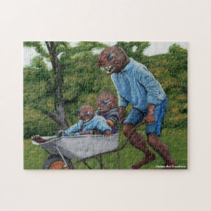 Fish Man Autumn Fun Fantasy Art Medium Puzzle