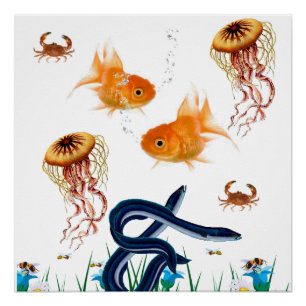 Fish Poster Beach House Posters