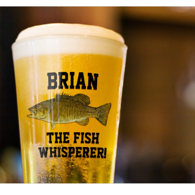 Fish Whisperer Smallmouth Bass Pescador Hombres De (Fishing beer glass. Fish whisperer gifts for smallmouth bass fisherman. )