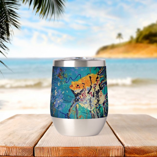 Fish Wine Tumbler Water Bottle (Playa (girada))