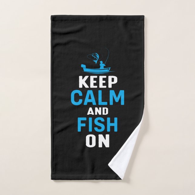 Fisher Gift Keep Calm And Fish On (Toalla de mano)