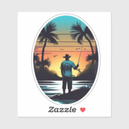 Fisherman Car Pegatina