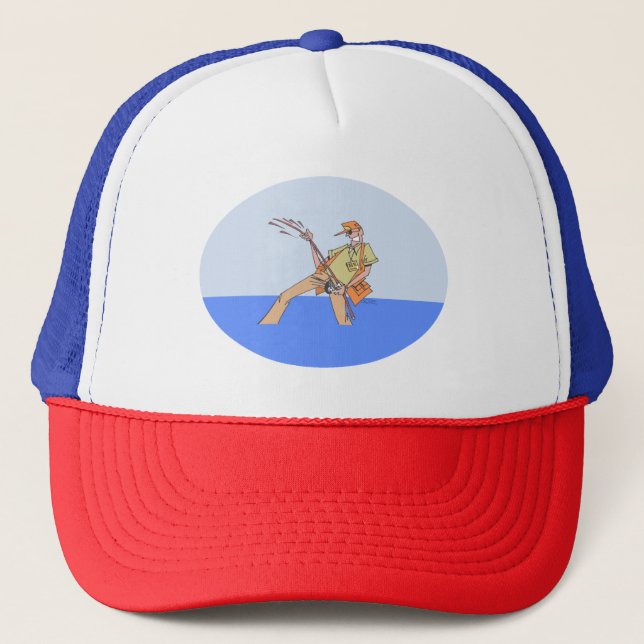 Fisherman partriotic trucker sombrero (Anverso)