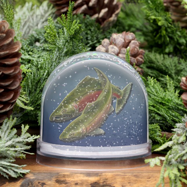 Fishing Snow Globe Custom Coho Salmon Snow Globe (Invierno)
