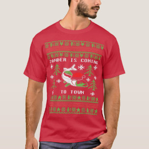 Fishing Ugly Christmas Sweater Zander is Coming to
