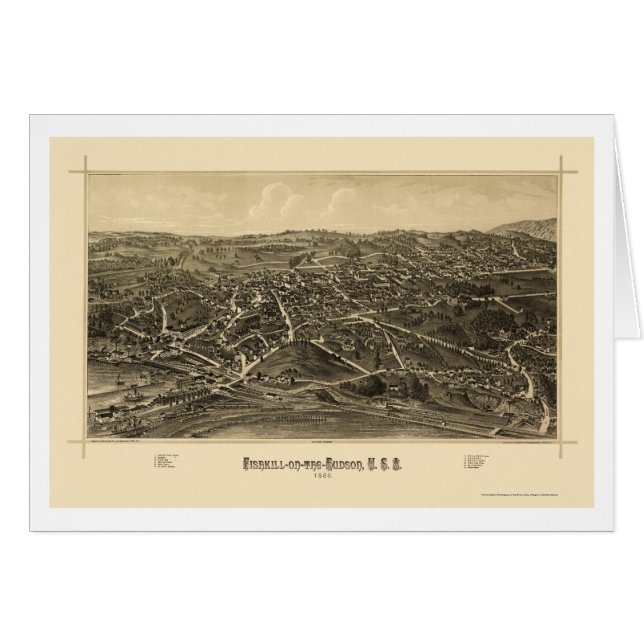 Fishkill, mapa panorámico de NY - 1886 (Anverso (Horizontal))