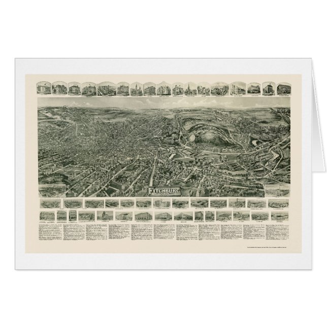 Fitchburg, mapa panorámico de las MAMÁES - 1915 (Anverso (Horizontal))