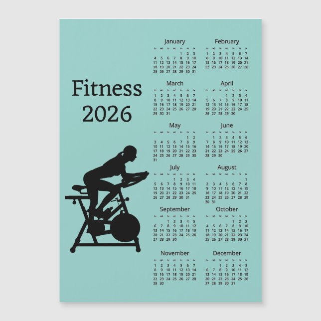 Fitness 2026 Calendar Magnetic Card (Anverso)