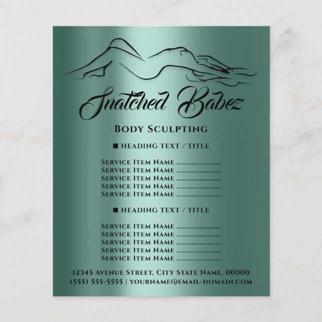 Fitness Body Building SPA Logo Gold Blue Flyer (Frente)