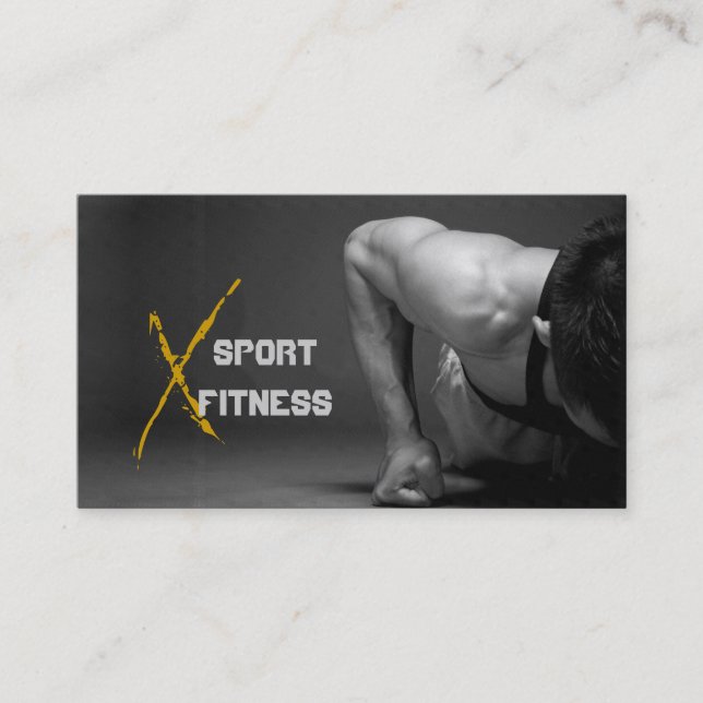 Fitness, entrenador personal, tarjeta de visita (Anverso)