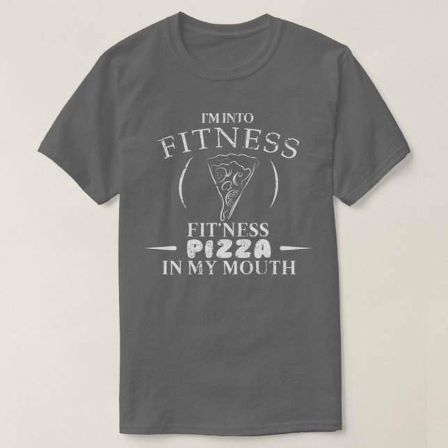 Fitness Pizza En Mi Boca Graciosa Camisa De Comida (Diseño del anverso)