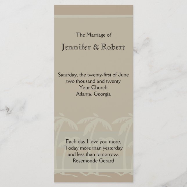 Fiyi: Palmeras Tropicales en Programa de Boda de T (Anverso)