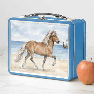 Fjara Caballo islandés acuarela en la playa