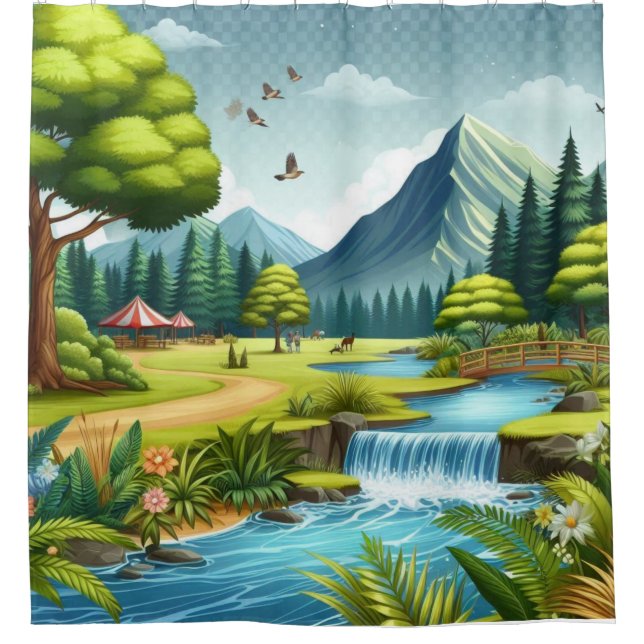 Flagrante cortina de ducha de raids de río salvaje (Anverso)