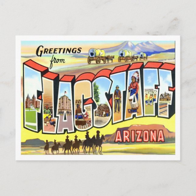 Flagstaff, tarjeta postal de letras grandes de la  (Anverso)