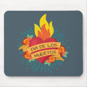 Flamante Heart Dia de los Muertos Alfombrillas d