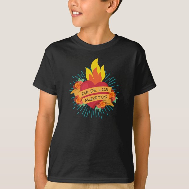 Flamante Heart Dia de los Muertos | Camiseta (Anverso)