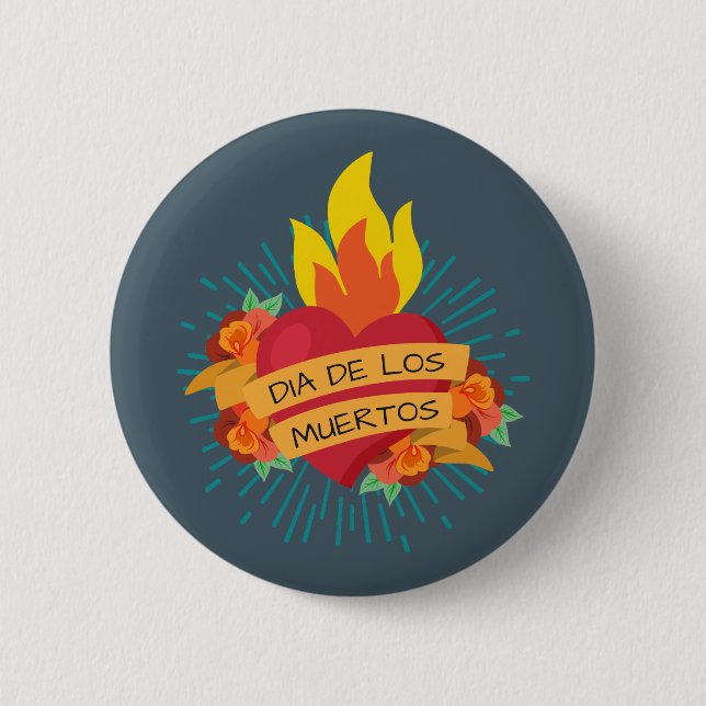 Flamante Heart Dia de los Muertos | Chapa (Anverso)