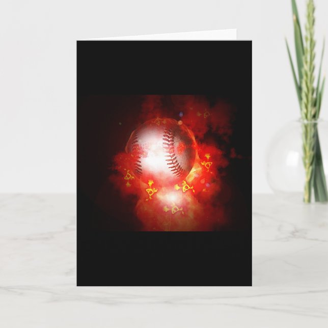 Flamantes tarjetas de felicitación de béisbol (Anverso)