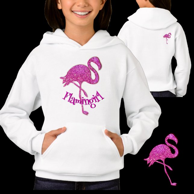 Flamenco de purpurina rosa - texto personalizable (Subido por el creador)