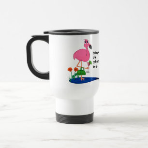 Flamenco en la taza del viaje de las vacaciones