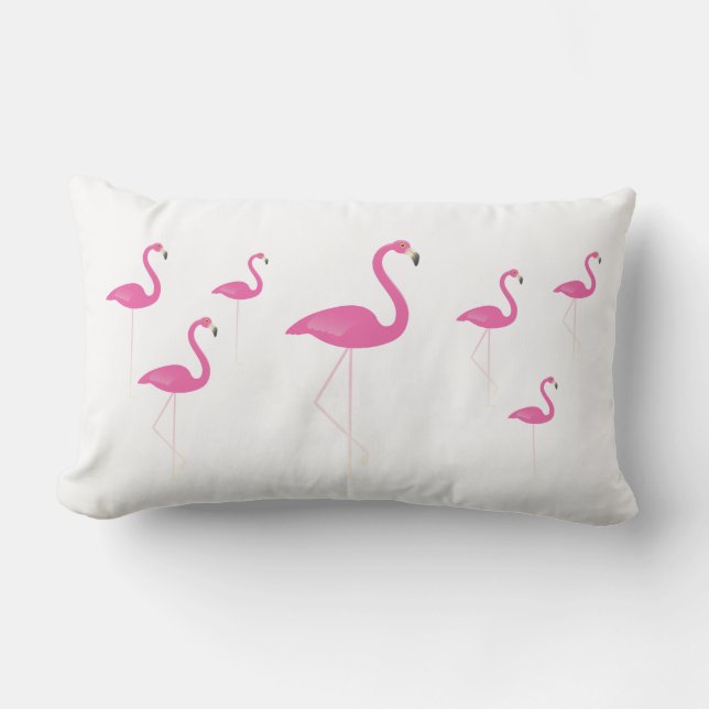 Flamencos en blanco - almohada al aire libre (Anverso)