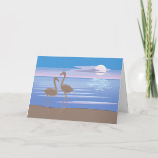 Flamencos en la tarjeta de felicitación de la play