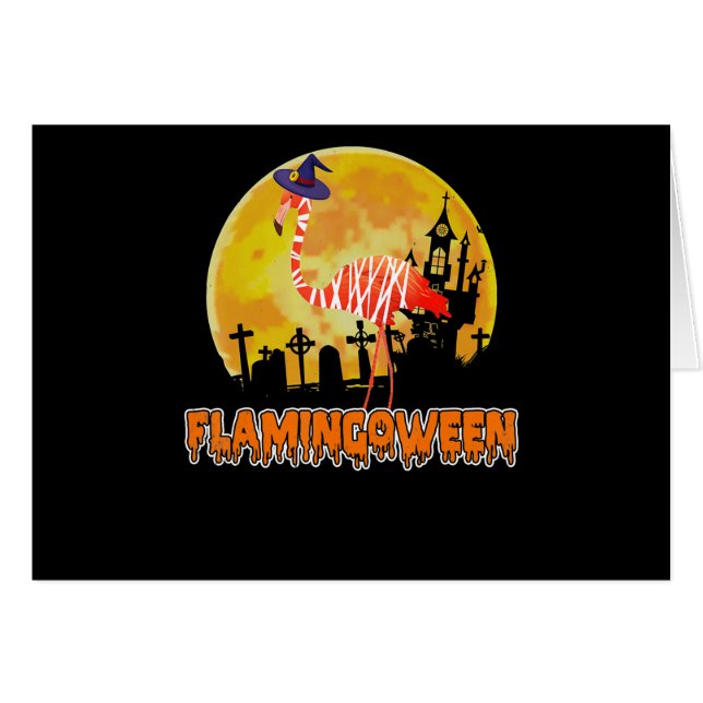 Flamencos | Flamingoween Funny Witch Halloween (Anverso (Horizontal))