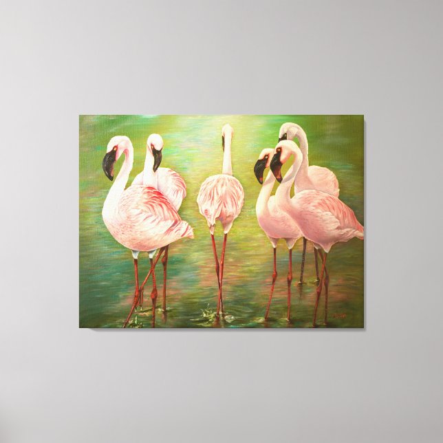 Flamencos menores pintando arte (Anverso)