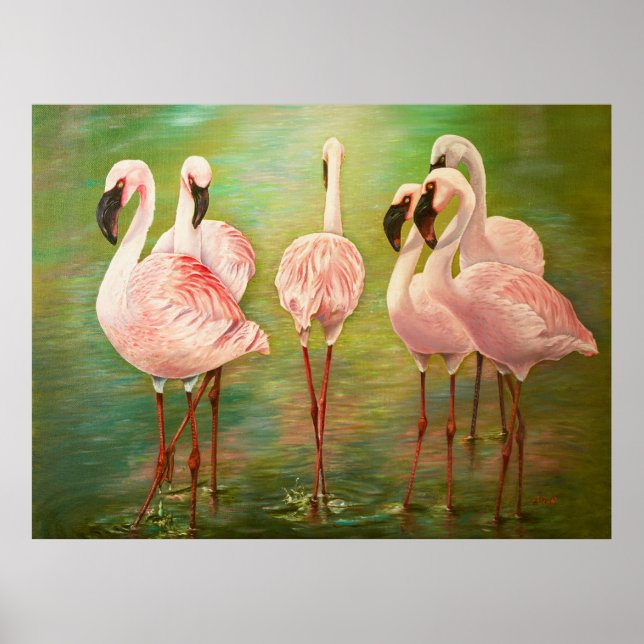 Flamencos menores pintando arte (Frente)