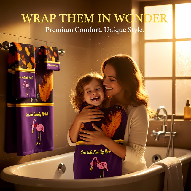 Flamencos rosados románticos con hojas de otoño (Subido por el creador)