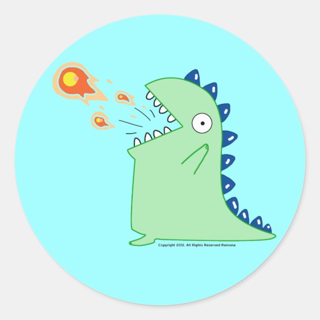 Flamey los Pegatinas Dragon (Anverso)