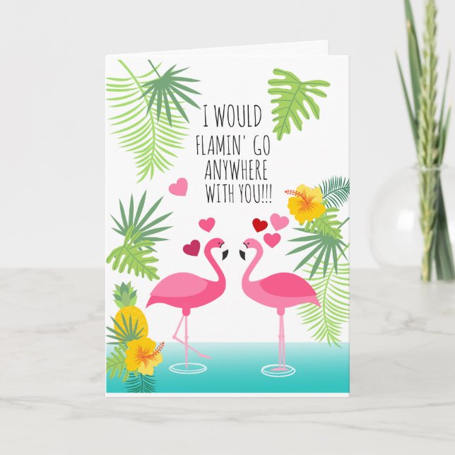 Flamin iría dondequiera con usted tarjeta del día (Anverso)