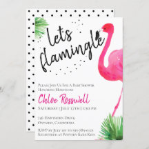 Flamingle Baby Shower con Invitación