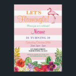 Flamingle Flamingo 30 cumpleaños invitación 21<br><div class="desc">Invitación a Flamingo CUALQUIER fiesta de cumpleaños. CAMBIAR EL TEXTO PARA QUE SE AJUSTE A SU FIESTA Y a la impresión posterior incluida.</div>