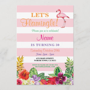 Flamingle Flamingo 30 cumpleaños invitación 21