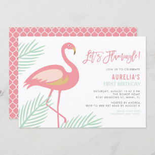 Flamingle Tropical con la invitación por el primer