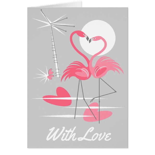 Flamingo Amor con amor dentro del gris del texto (Frente)