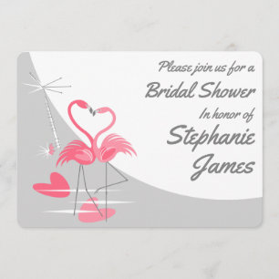 Flamingo Amor Gran Luna Bridal Ducha invitación
