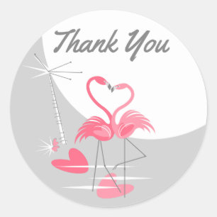 Flamingo Amor Gran Luna pegatina Gracias por todo