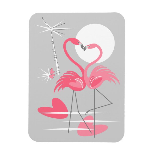 Flamingo Amor imán flexible (Vertical)