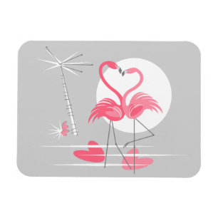 Flamingo Amor imán flexible paisaje