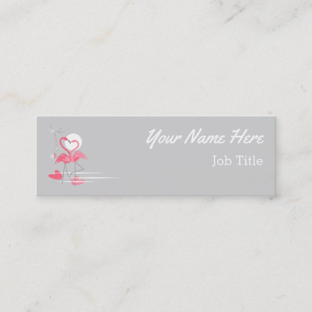 Flamingo Amor tarjeta de visita mini (Anverso)