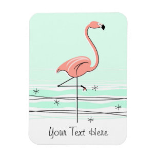 Flamingo Aqua Imán de texto flexible